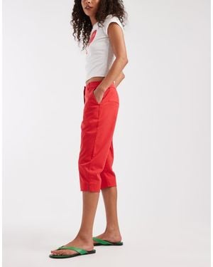 ASOS Pantalones De Sastre Capri Rojos