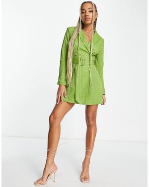 I Saw It First Robe blazer ceinturée - olive pailleté - Vert