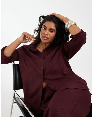 ONLY Textu Long Sleeve Shirt - Red