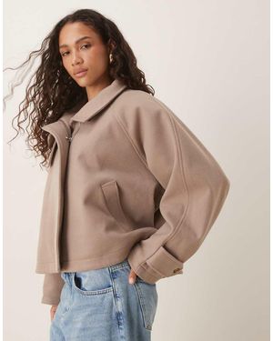 ASOS Cropped Cape Formal Coat - Natural