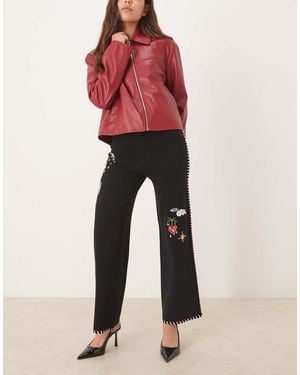 Never Fully Dressed Flame Heart Knitted jogger - Red