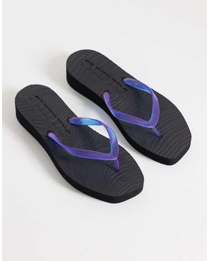 Sleeper Chanclas Transparentes Con Plataforma Tapered De - Azul