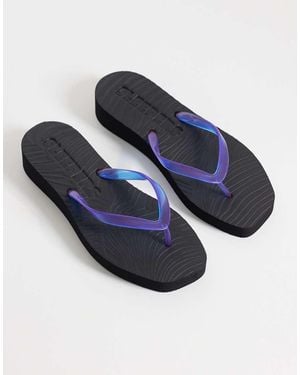 Sleeper Tapered Platform Flip Flops - Blue