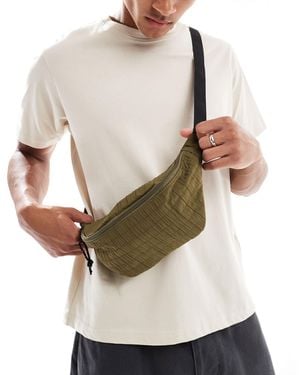 ASOS Fanny Pack With Shirring Detail - Natural