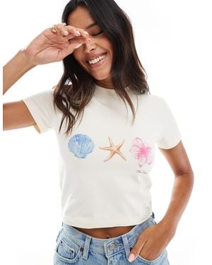 The Frolic – exklusives, knapp geschnittenes t-shirt - Weiß