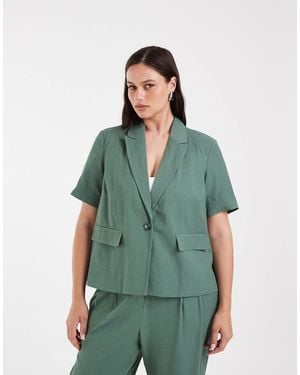 Vero Moda – kurzärmliger, eleganter blazer - Grün