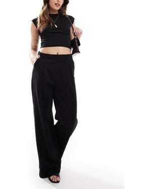 Stradivarius Wide Leg Tailored Trouser - Black