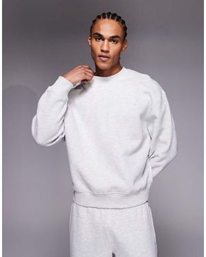 4505 Sudadera Gris Claro Jaspeado De Corte Cuadrado Extragrande De Tejido Grueso De Algodón De 440 G/M² Icon Rest Day De