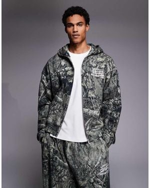 Good For Nothing Oversized Zip Through Hoodie - Grey
