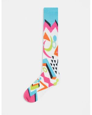 OOSC Calcetines Multicolores Para Esquí Y Snowboard Nuts Cracker De -Azul - Blanco