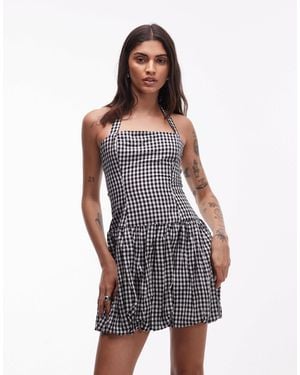 Collusion Puffball Halter Mini Dress - Multicolor
