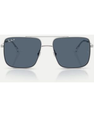 Ray-Ban Ari Square Polarised Sunglasses With Lens - Blue