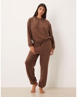 ASOS Mix & Match Lightweight Fleece Trackies - Brown
