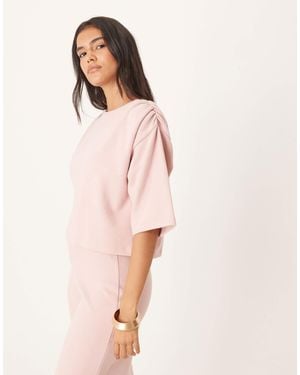 ASOS Supersoft Wide Sleeve Tee Co-ord - Pink