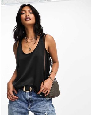 River Island Canotta Con Dorso A Vogatore E Scollo Rotondo Nera - Nero
