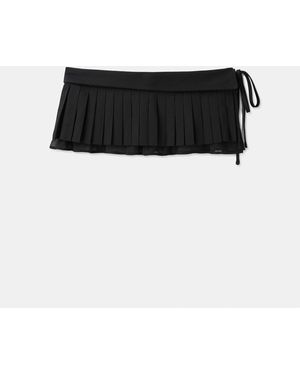Stradivarius Plissierter rockgürtel - Schwarz
