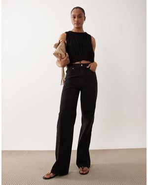 ASOS Asos Design Tall Straight Wide Leg Jeans - Black
