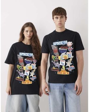PRNT Space Jam Stickers Relaxed T-Shirt - Blue