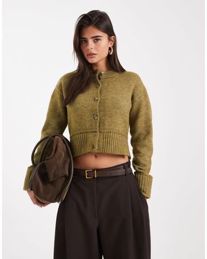 Collusion Cinched Waist Knit Cardigan - Green