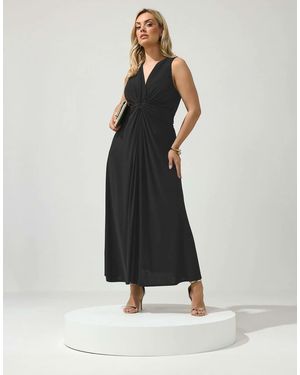 Yours Clothing Abstract Knot Detail Dress - Black