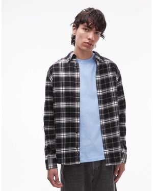 Tommy Hilfiger – regulär geschnittenes hemd aus flanell - Blau