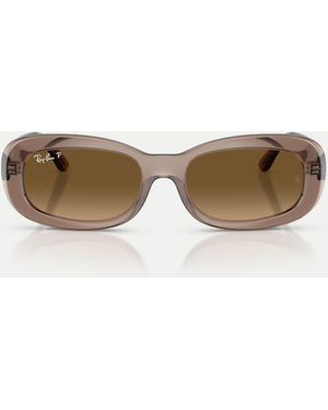 Ray-Ban Oval Polarised Sunglasses With Lens - Natural