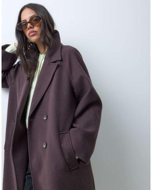ASOS Lange Double Breasted Jas - Paars