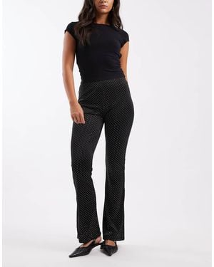 Miss Selfridge Hot Fix Flare Trouser - Black