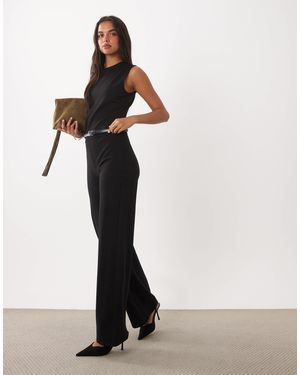 Mango Maßgeschneiderter ärmelloser jumpsuit mit gürtel - Weiß