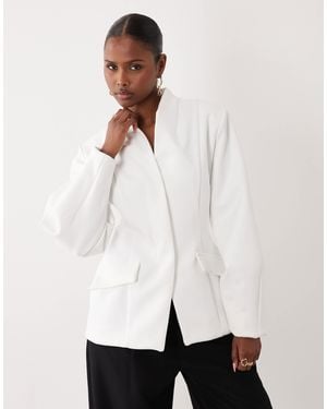 ASOS Cinched Waist Blazer - White