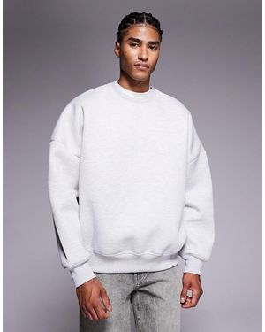 ASOS – super-oversize-sweatshirt aus neoprenartigem stoff - Weiß