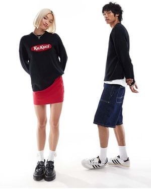 Kickers Unisex Classic Knitted Jumper With Jacquard Logo Detail - Black