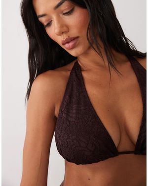 ASOS Fuller Bust Cassi Seychelles High Apex Triangle Bikini Top - Black