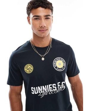 Lyle & Scott Ss T-Shirts Sunnies Fc Graphic T-Shirt - Blue