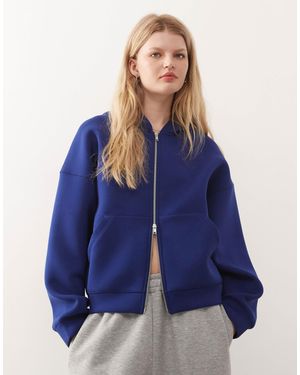Weekday Scarlet Oversized Zip Through Hoodie - Blue
