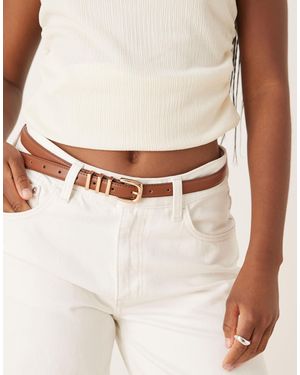 ASOS – schmaler taillen- und hüftgürtel - Weiß