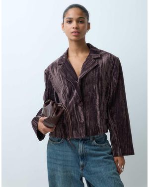 ASOS Boxy Jack Van Fluweel - Bruin