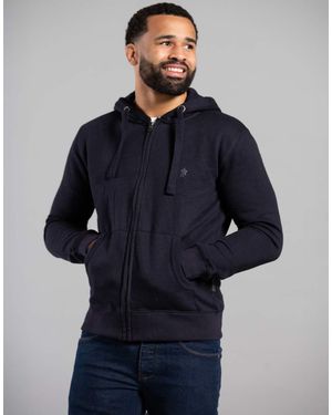 French Connection Cotton Blend Zip Hoody - Blue