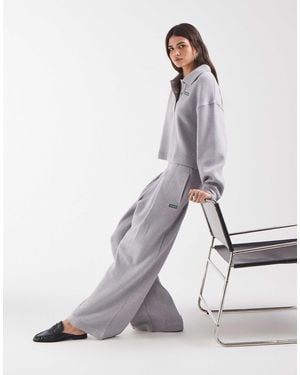 Lacoste Loose Fit Ribbed Interlock Co-Ord Trousers - White