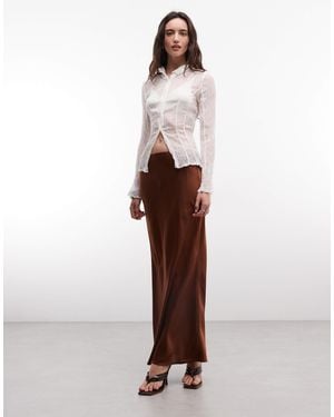 ASOS Satin Maxi Skirt - White