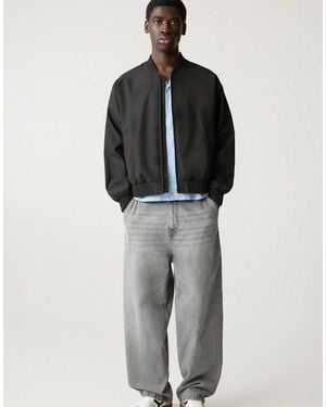 Pull&Bear – leichte bomberjacke - Schwarz