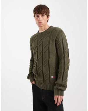 Tommy Hilfiger Chunky Cable Knit Jumper - Green
