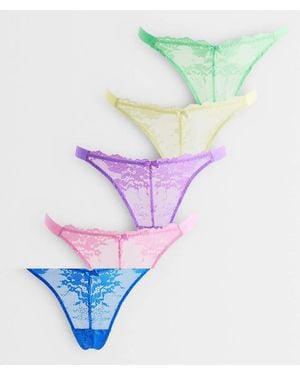 Boux Avenue Fran 5 Pack Lace Thongs - Purple