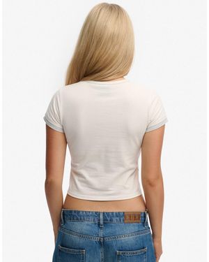 Superdry – athletic essentials – mehrlagiges oberteil - Weiß