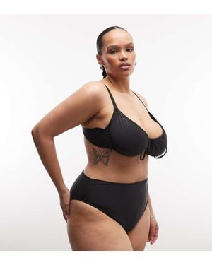 Collusion Plus High Waist Bikini Bottom - Black