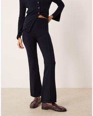 ASOS Structured Knitted Fit And Flare Trouser Co-ord - Black