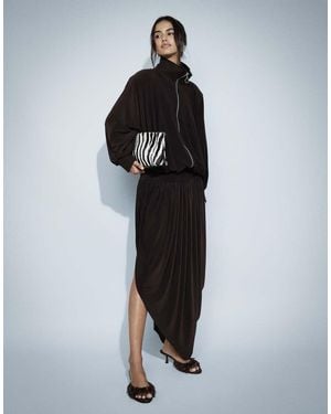 ASOS Volume Drape Co-Ord Maxi Rok - Zwart
