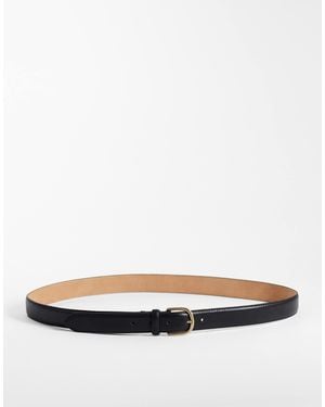 Mango Faux Leather Belt - White