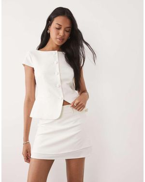 ASOS Elegante Mini Skort Met Overslag Aan De Voorkant - Wit