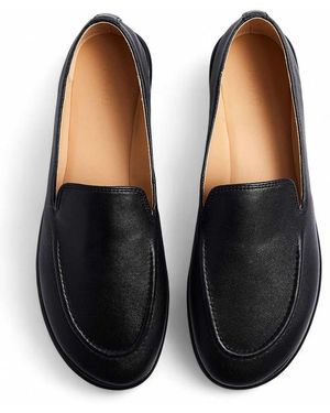 NA-KD Rounded Leather Loafers - Black
